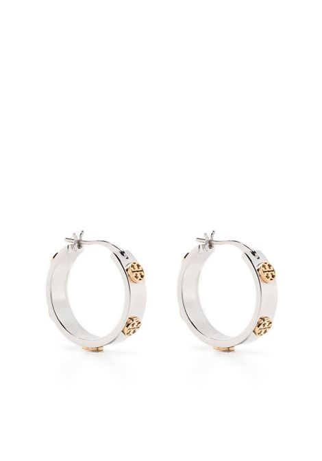 Silver small Miller huggie hoop earrings TORY BURCH - women